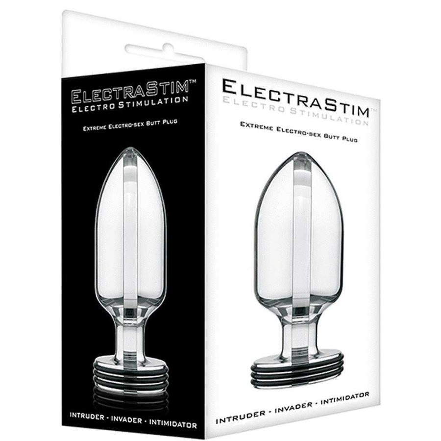 ElectraStim Electrastim Invader Metal Electro Sex Butt Plug - 5.5 Inch Silver Butt Plugs