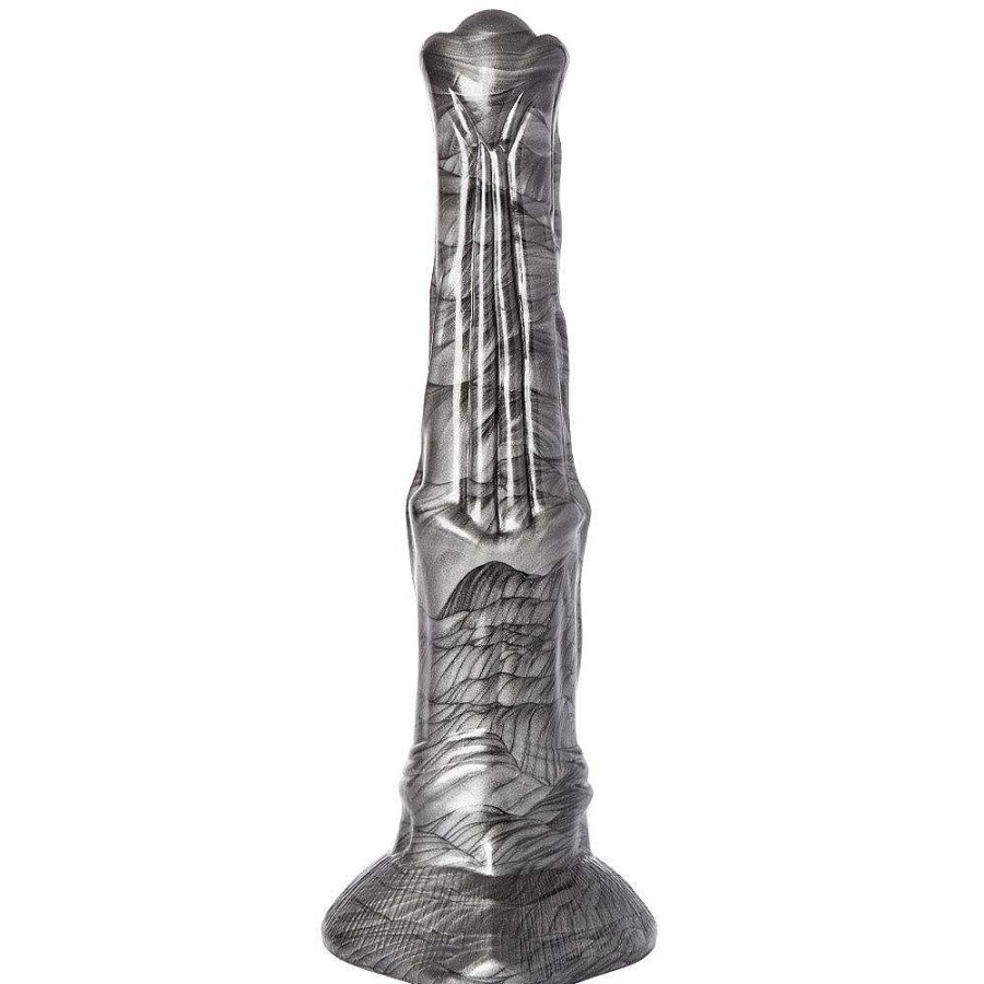 Bondara The Centaur Monster Silver Horse Dildo - 10.5 Inch Dark Silver Dildos