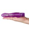 Bondara Crystal Clear Jellies Bondara Crystal Clear Ribbed Vibrator - 6.5 Inch Transparent Purple Vibrators