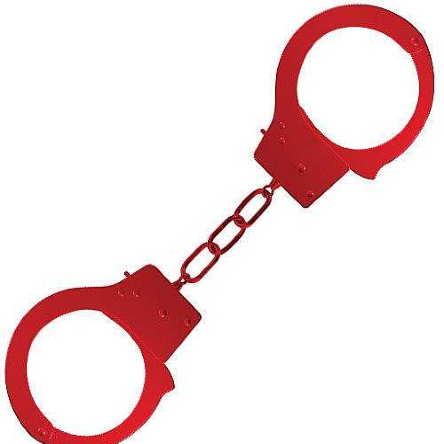 Bondara Ouch! Metal Beginner'S Handcuffs Red Bondage Restraints & Handcuffs