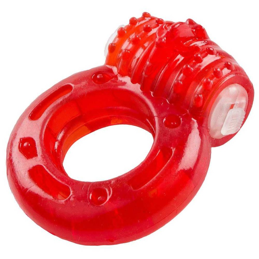 Bondara Bold Basics Vibrating Cock Ring Red Sex Toys For Couples