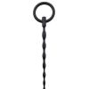 Bondara Bondara Silicone Rippled Urethral Sound - 13.5Cm Black Medical Play Toys