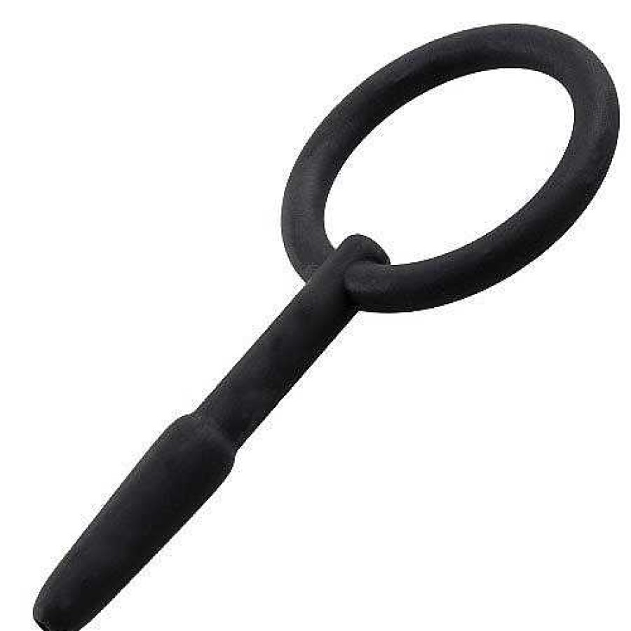 Bondara Bondara Silicone Penis Plug With Through-Hole - 6Cm Black Medical Play Toys