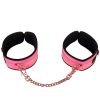 Bondara Bondage Bondara Pink Kink Rose Gold Soft Velcro Bondage Handcuffs Iridescent Pink Outer, Black Soft Textile Lining, Rose Gold Hardware Bondage Restraints & Handcuffs