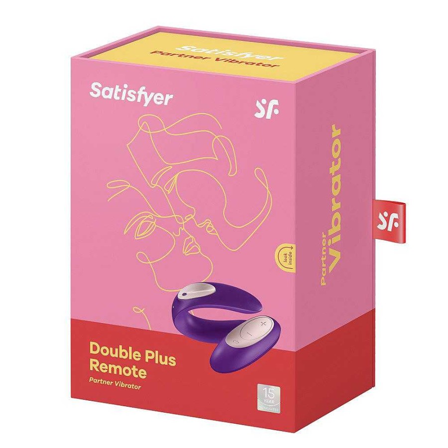 Satisfyer Satisfyer Double Plus Remote 10 Function Couples Vibrator Purple Vibrators