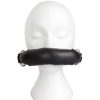 Luxe Bondara Luxe Saddle Leather Heavy Duty Padded Bit Gag Black And Silver Ball Gags & Mouth Gags