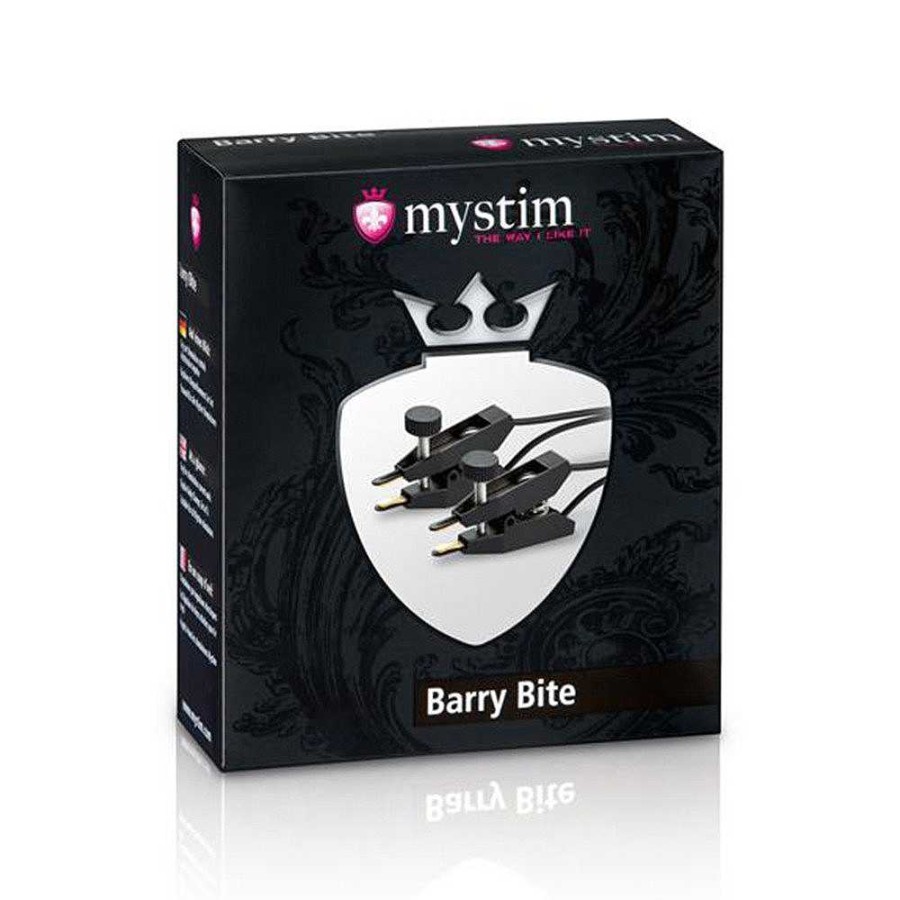 Bondara Mystim Barry Bite Bi-Polar Electro Sex Nipple Clamps Black Nipple Toys & Clit Toys