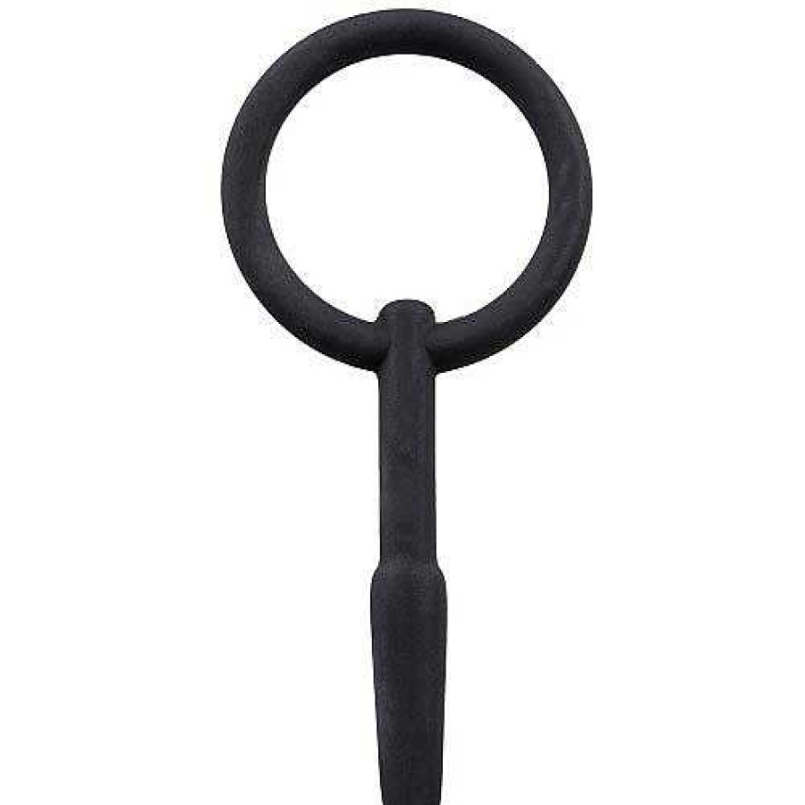 Bondara Bondara Silicone Penis Plug With Through-Hole - 6Cm Black Medical Play Toys