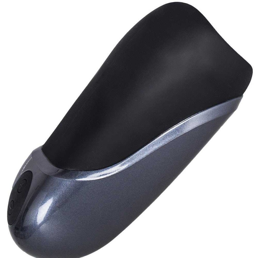 Bondara Bondara Head Hunter 14 Function Vibrating Masturbator - 6 Inch Black And Grey Male Sex Toys