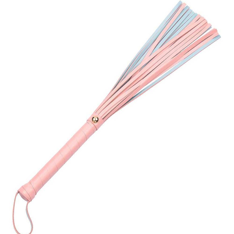 Luxe Bondara Luxe Bow To Me Pink Pu Flogger - 15.5 Inch Pink And Blue Floggers, Whips & Ticklers