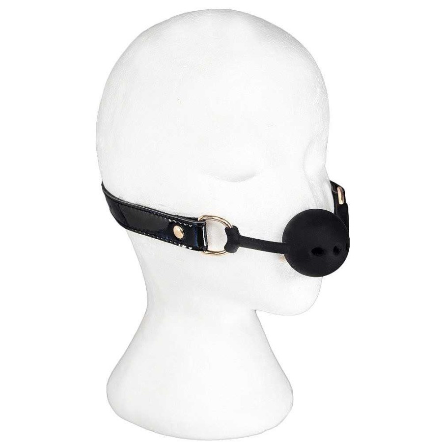 Luxe Bondara Luxe Pleasure Prism Pu Vented Ball Gag Irridescent Black & Gold Ball Gags & Mouth Gags