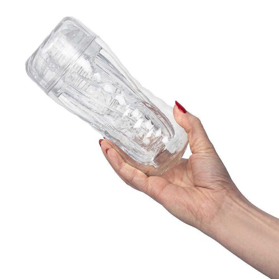 Boss Masturbators Boss Ice Tornado Realistic Vagina Masturbator - 7 Inch Clear Male Sex Toys