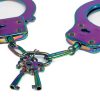 Bondara Bondara Shiny B!Tch Holographic Stainless Steel Handcuffs Rainbow Bondage Restraints & Handcuffs