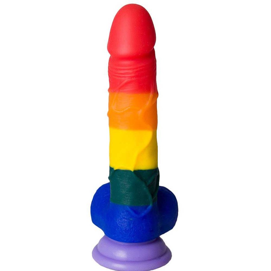 Bondara Bondara S End Silicone Suction Dildo - 7.5 Inch Rainbow Dildos