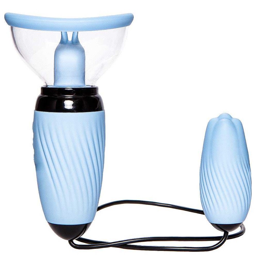 Bondara Bondara Plumper Blue 10 Function Vibrating Pussy Pump & Love Egg Light Blue Nipple Toys & Clit Toys