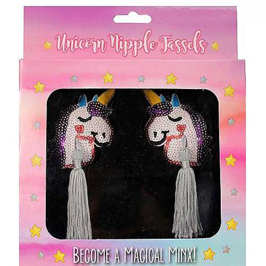 Pride Shop Unicorn Sequin Nipple Tassels White Adult Gifts & Games