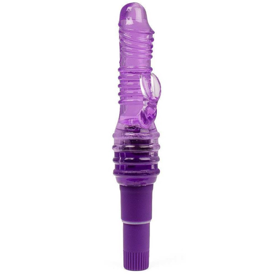 Bondara Bondara Pocket Rocket Ribbed Mini Rabbit Vibrator Purple Vibrators