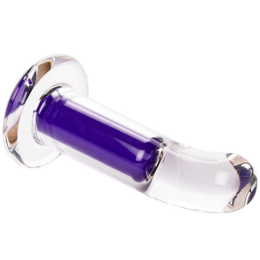 Bondara Bondara Clear Acrylic 10 Function Prostate Butt Plug - 4.5 Inch Clear And Purple Anal Toys