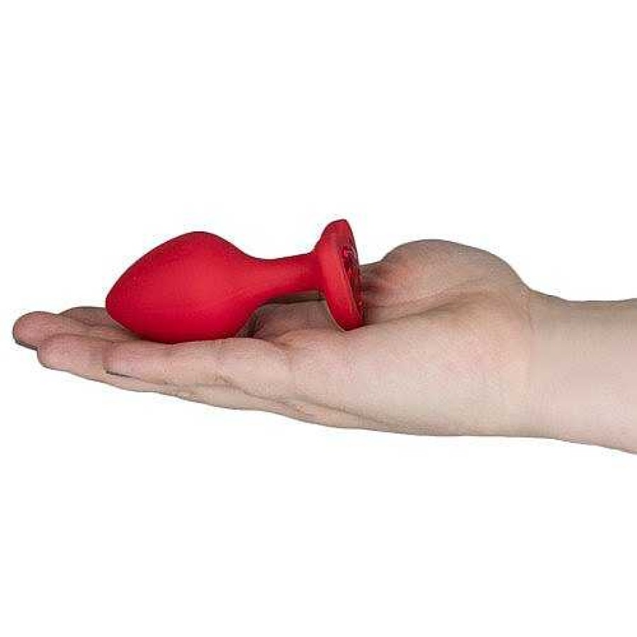 Bondara Bejewelled Silicone Heart Butt Plug - 2.5, 3 Or 3.5 Inch Red Butt Plugs