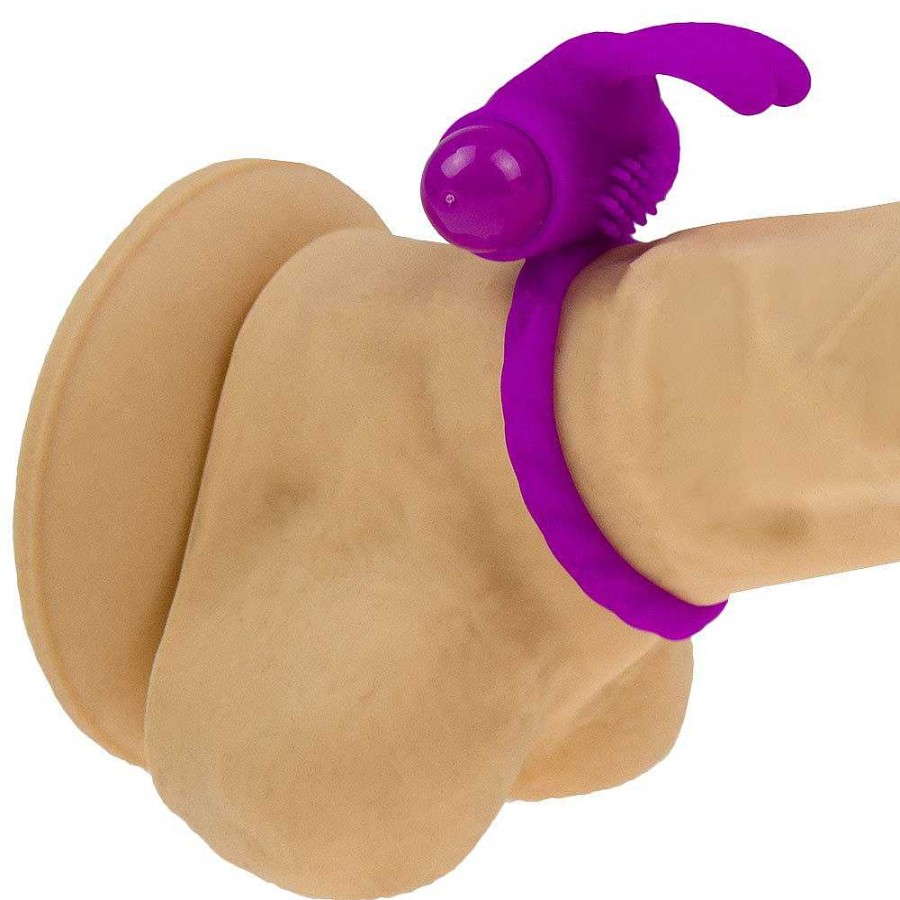 Bondara Bondara Silicone Rabbit Vibrating Cock Ring Magenta Sex Toys For Couples