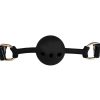 Luxe Bondara Luxe Pleasure Prism Pu Vented Ball Gag Irridescent Black & Gold Ball Gags & Mouth Gags