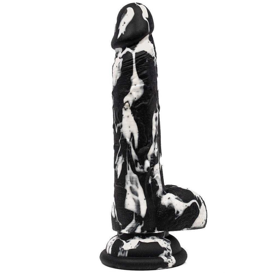 Bondara Bondara Party Dick White Splash Dildo - 7.5 Inch Black And White Dildos