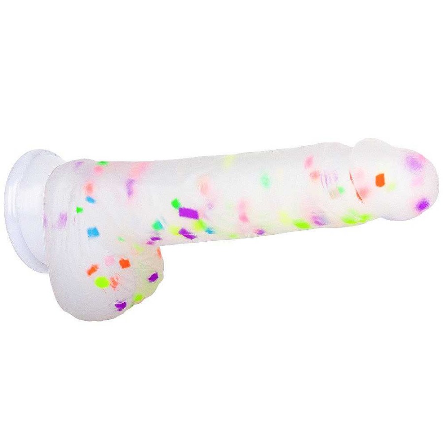 Bondara Bondara Confetti Cannon Glow In The Dark Dildo - 8 Inch Mixed Dildos