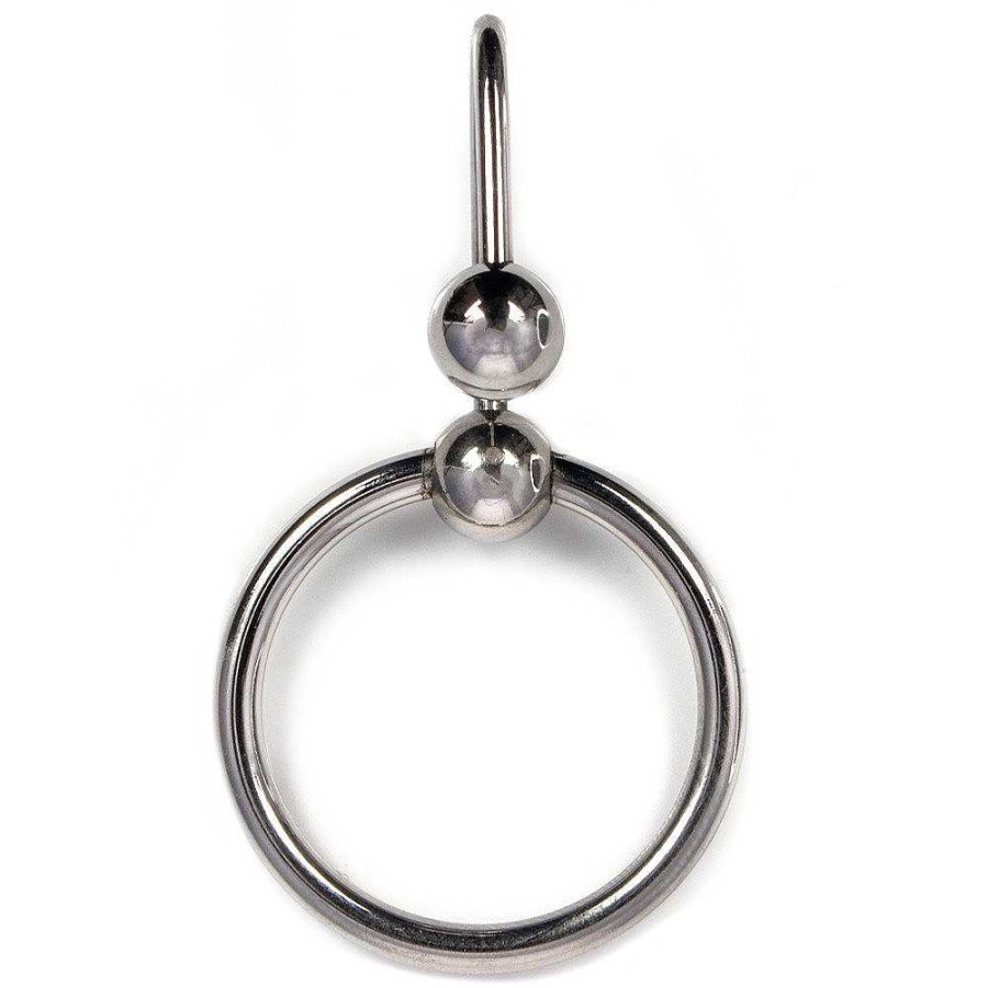 Bondara Hot Hardware Cum-Stop Stainless Steel Urethral Plug & Glans Ring Silver Male Sex Toys