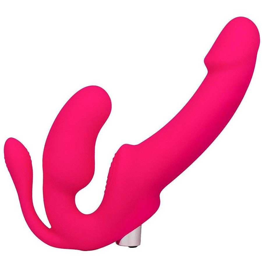 Bondara Bondara Tri-Oh! 10 Function Strapless Strap-On - 9 Inch Pink Strap-Ons