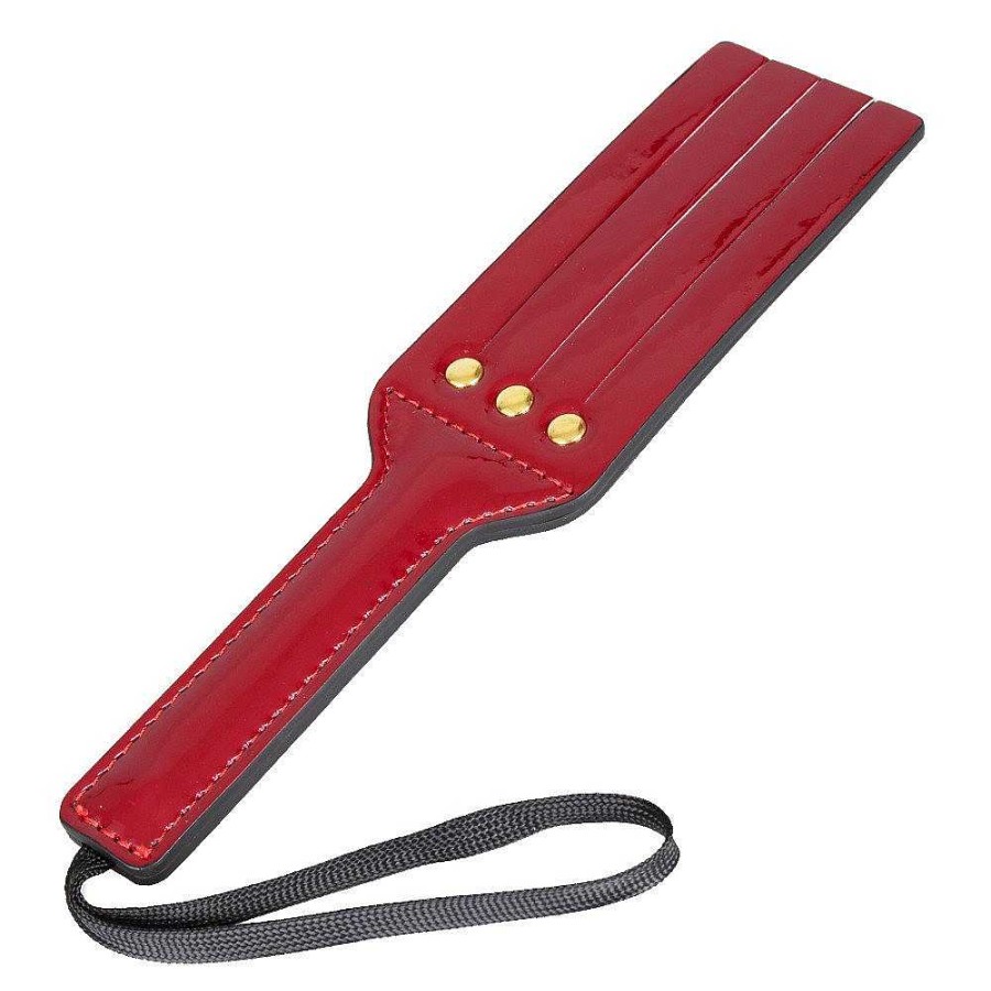 Bondara Bondara Double Sided Faux Leather Tawse Paddle - 9 Inch Red Floggers, Whips & Ticklers