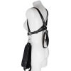 Bondara Bondara Faux Leather Chest Harness With Thigh & Wrist Restraints Black Bondage Restraints & Handcuffs