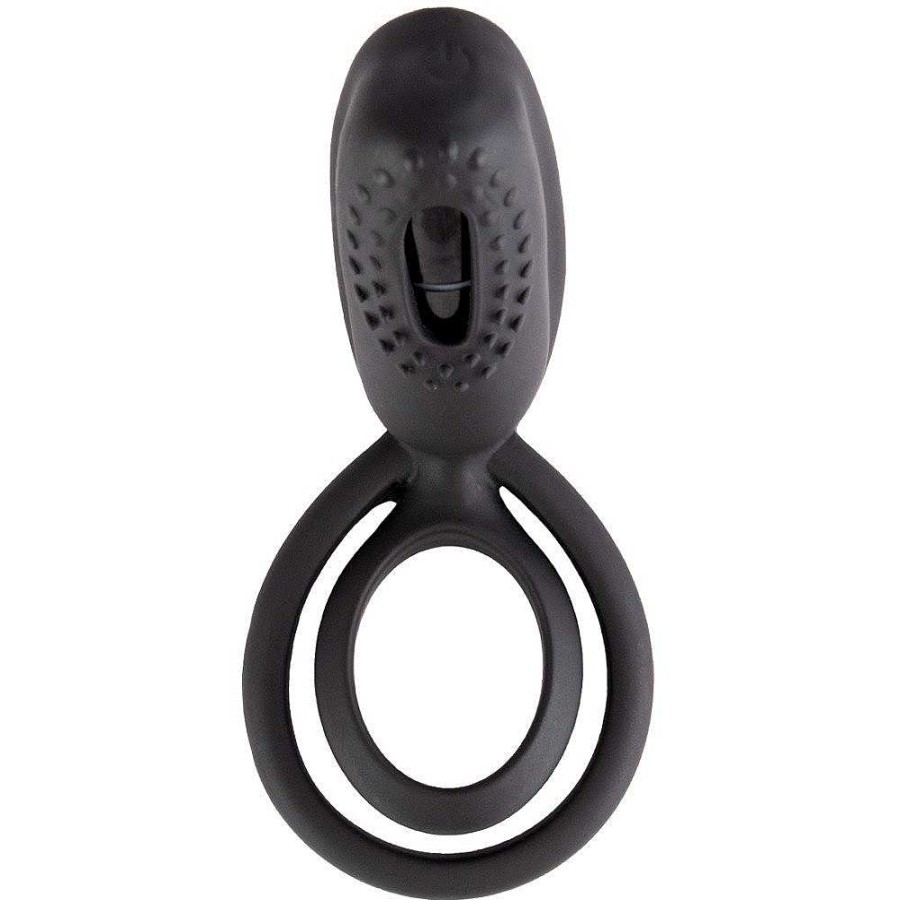 Bondara Bondara Leviathan Silicone Vibrating Double Cock Ring Black Cock Rings