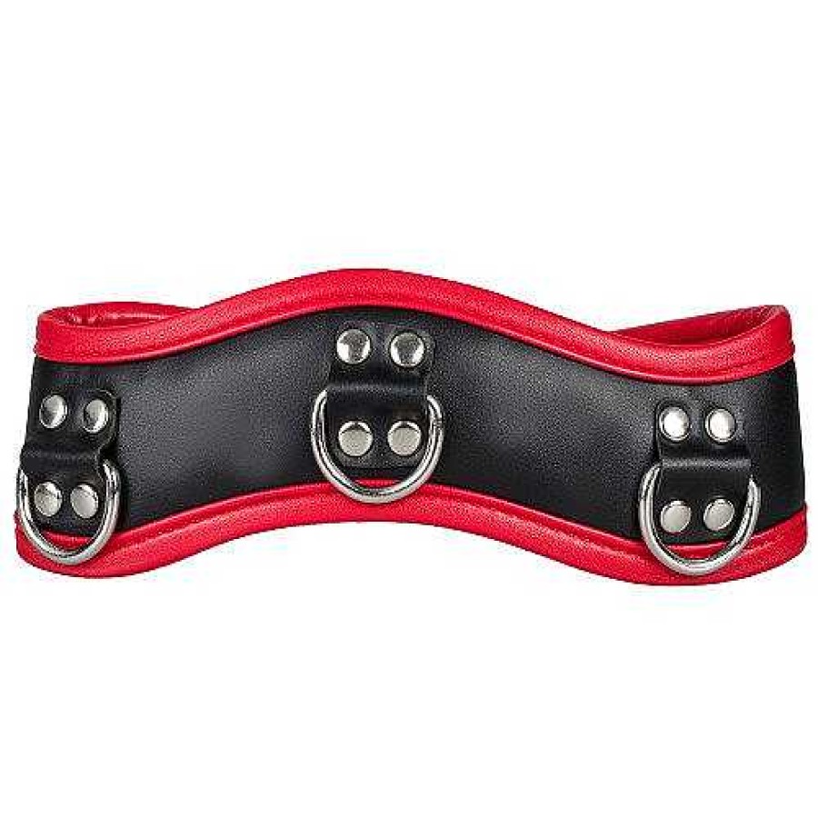 Bondara Boutique Bondara Faux Leather Posture Collar Black And Red Bondage Restraints & Handcuffs