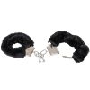 Bondara Bondara Comfortably Fun Black Faux Fur Metal Handcuffs Black And Silver Bondage Restraints & Handcuffs