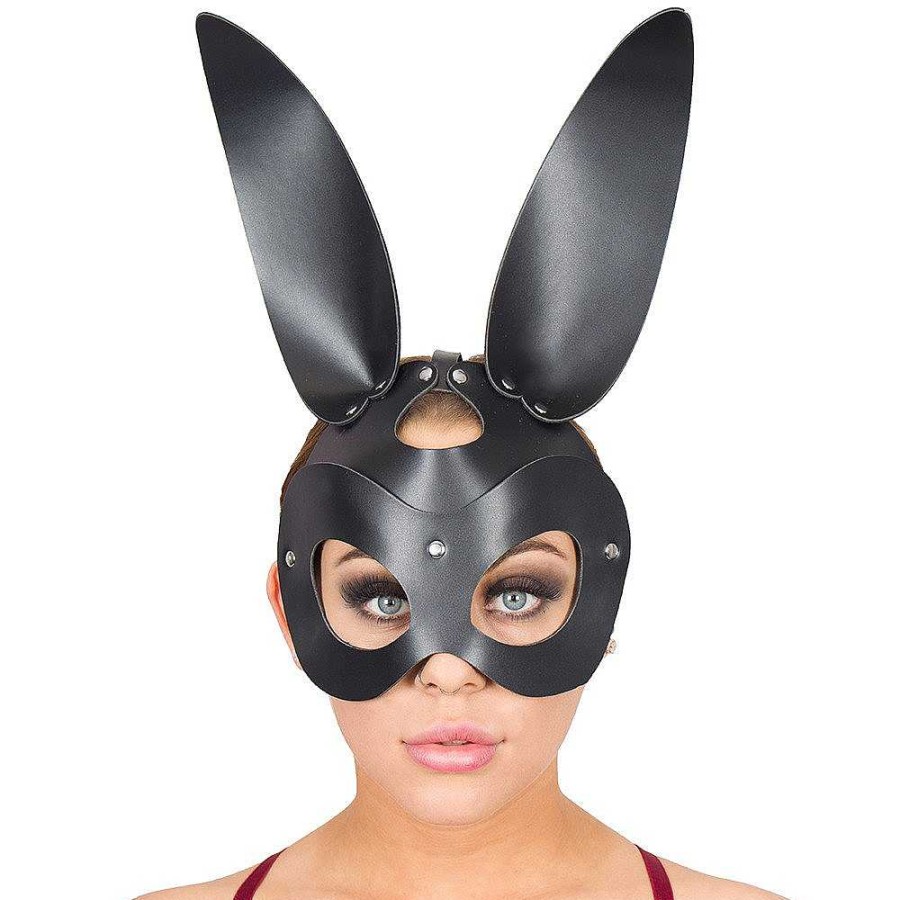 Bondara Bondara Lola Faux Leather Rabbit Mask Black Fetish Clothing