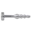 Bondara Torment Stainless Steel Ribbed Pin Penis Plug - 5.5Cm Silver Medical Play Toys