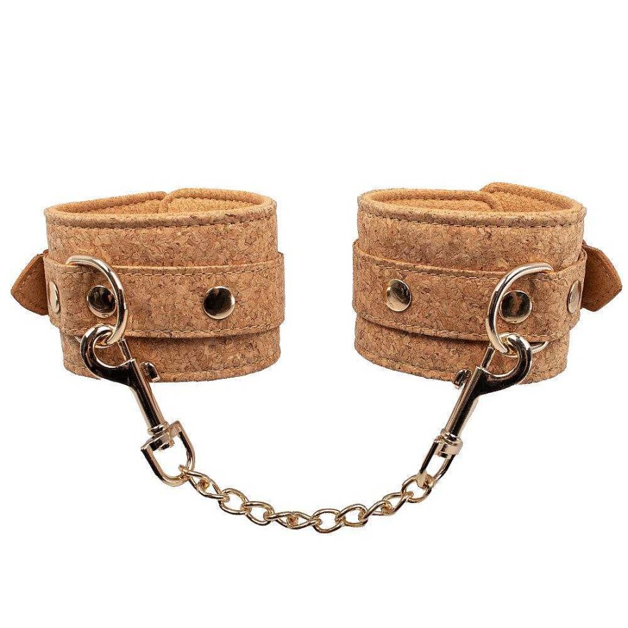 Luxe Bondara Luxe Bound To Nature Cork Ankle Cuffs Brown & Gold Bondage Restraints & Handcuffs