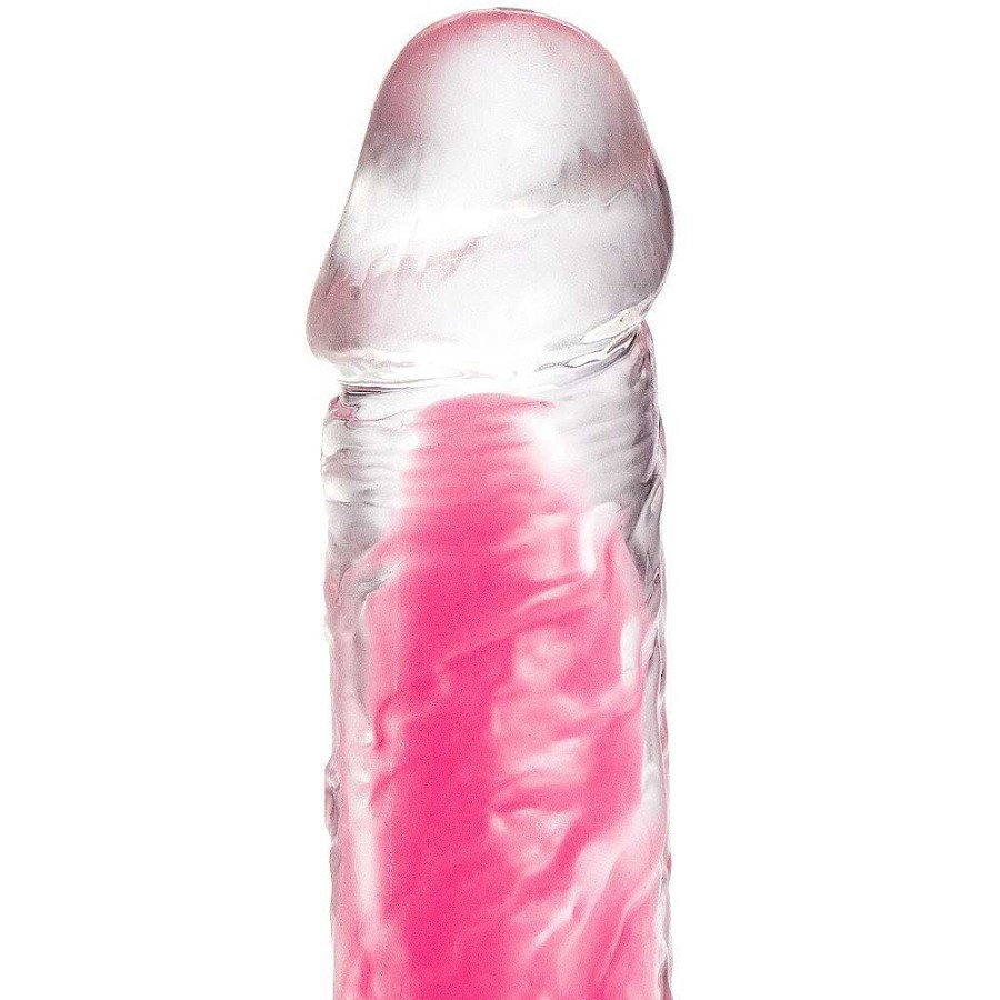 Bondara Bondara Ice Pop Pink Suction Dildo - 7.5 Or 9.5 Inch Crystal Clear With Pink Interior Dildos