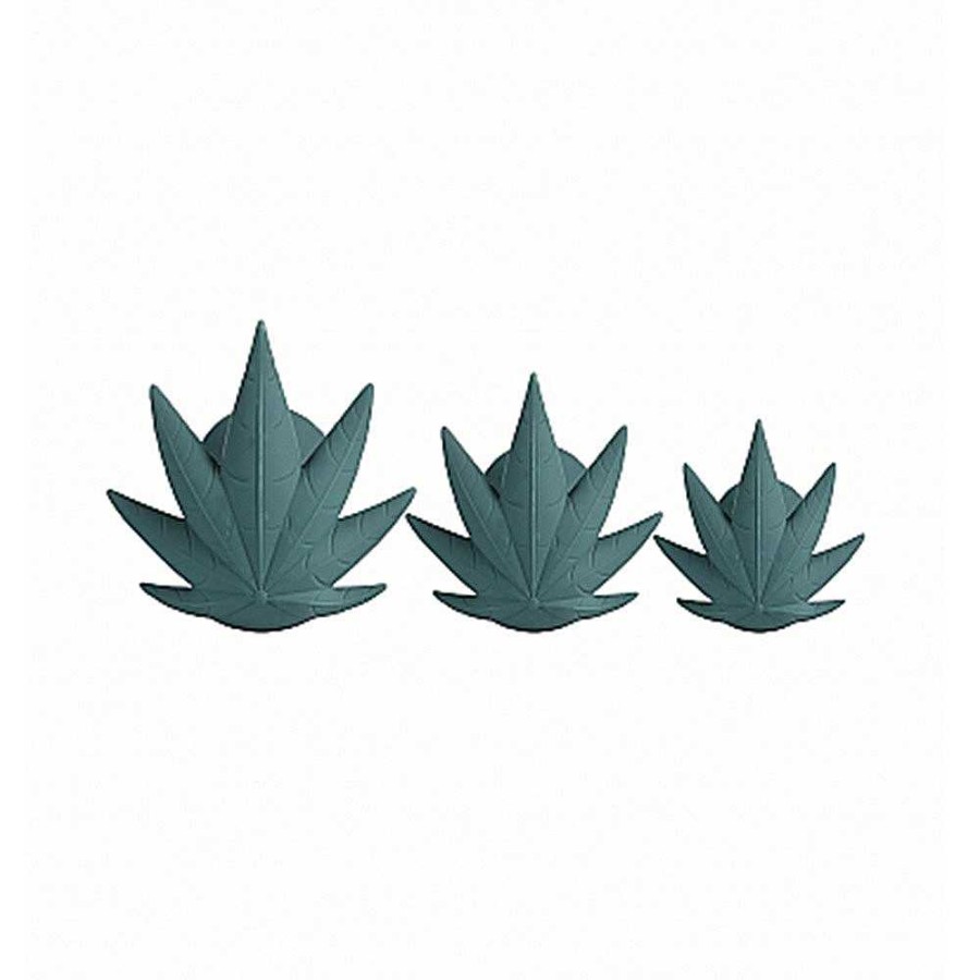 Bondara Doobies Silicone 3 Piece Cannabis Leaf Butt Plug Set Green Butt Plugs