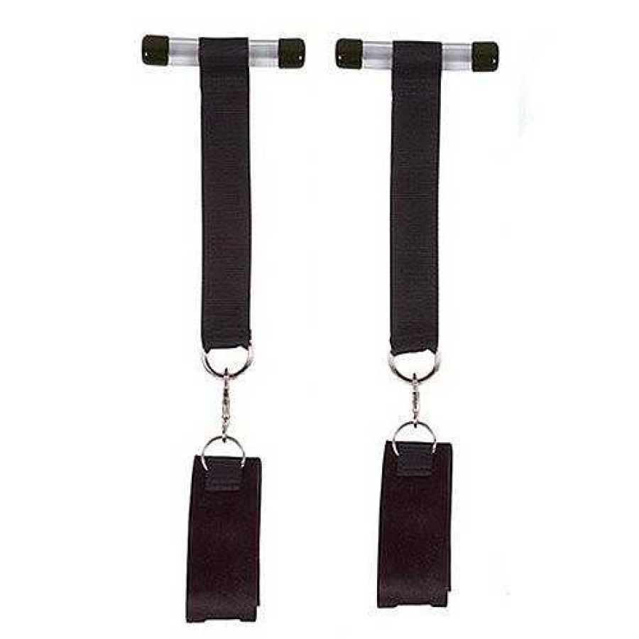 Bondara Bondara Black Velcro Over The Door Handcuffs Black / Silver Bondage Restraints & Handcuffs