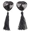 Bondara Lingerie Bondara Burlesque Sequin Heart Nipple Tassels Black Sexy Lingerie For Women