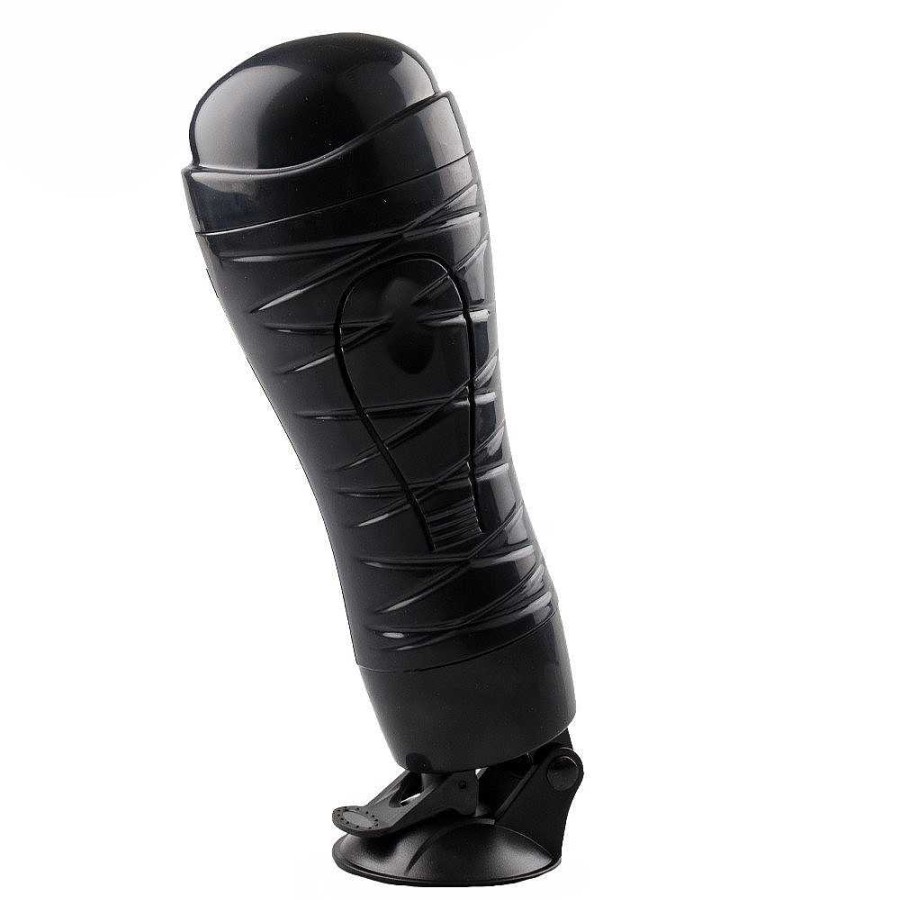 Bondara Bondara Squeeze Me Suction Cup Masturbator With Swivel Mount Black Male Sex Toys