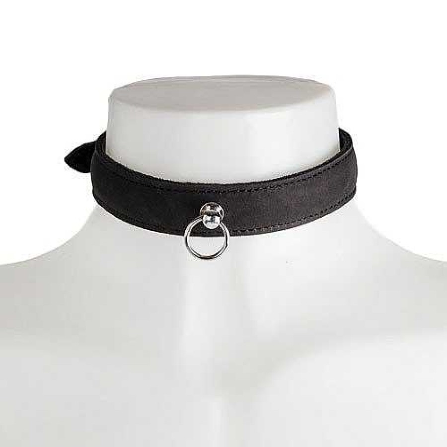 Bondara Bondage Bondara Nubuck Leather Classic Collar Black Bondage Restraints & Handcuffs