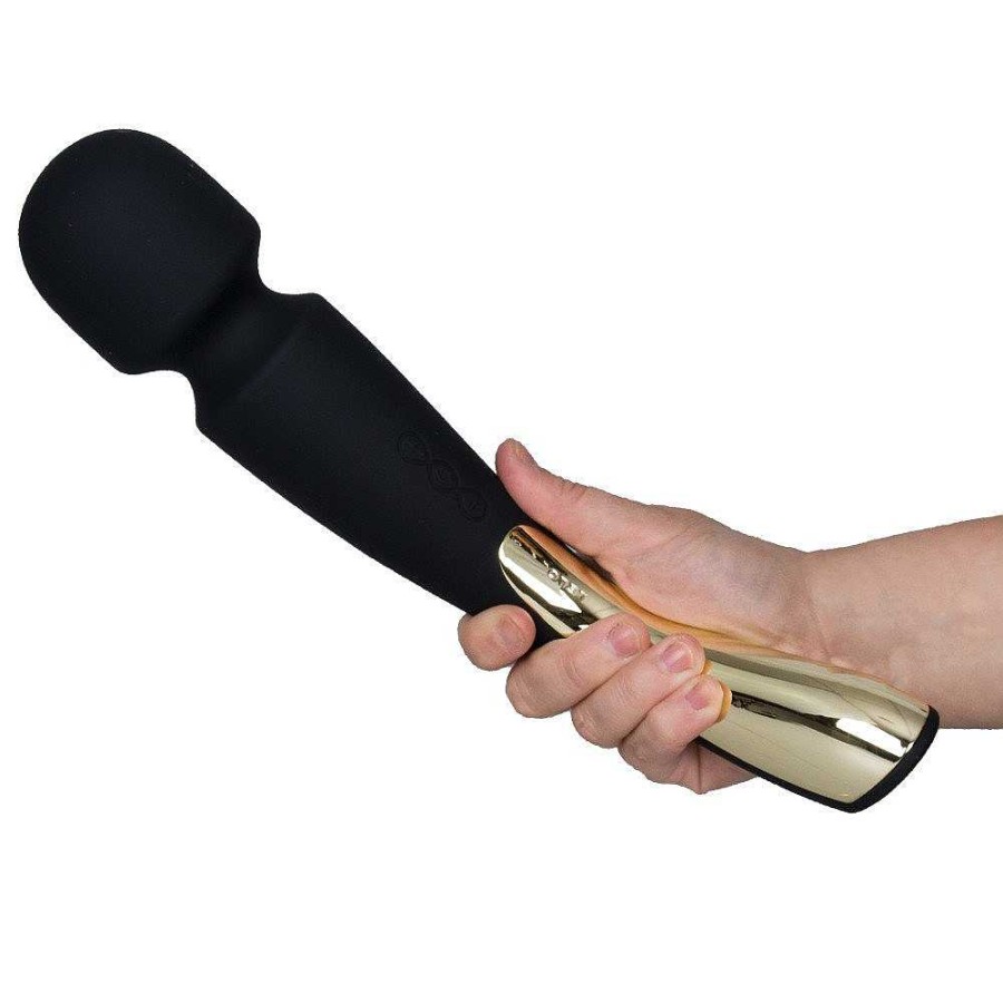 Lelo Lelo Smart Wand 2 Large Black 10 Function Massage Wand Vibrator Black And Gold Vibrators