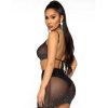 Bondara Flirt Bondara Flirt Diamond Sheer Mesh Halter & Miniskirt Black Sexy Lingerie For Women