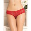 Bondara Flirt Bondara Flirt Cupid'S Bow Lace Corset Open Back Knickers Red Sexy Lingerie For Women