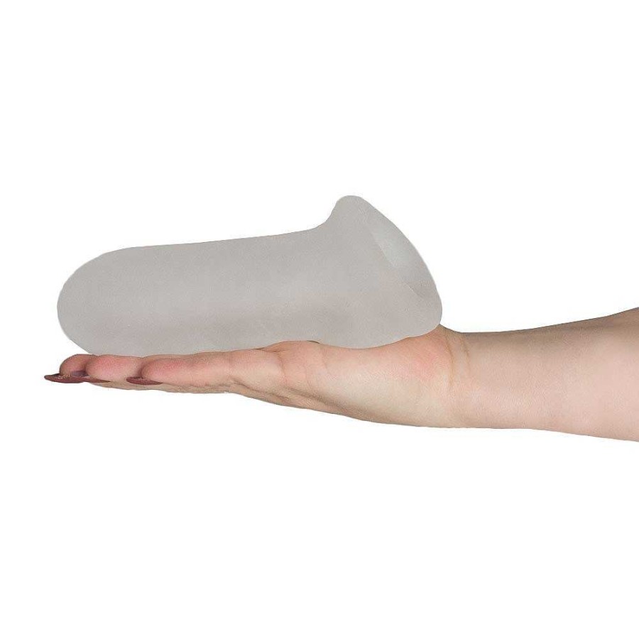 Bondara Bondara Ribbed Subtle Cock Extension Sleeve With Ball Strap White Male Sex Toys