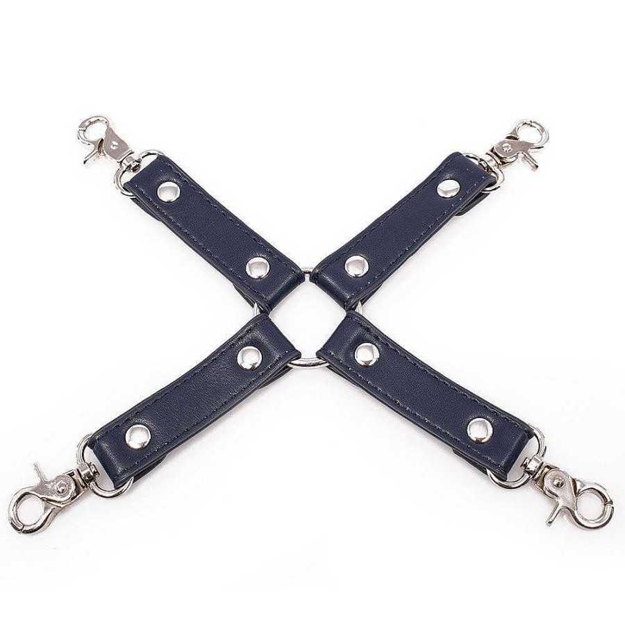 Bondara Bondage Bondara Luxe Royal Secret Faux Leather Hogtie Connector Navy Bondage Restraints & Handcuffs