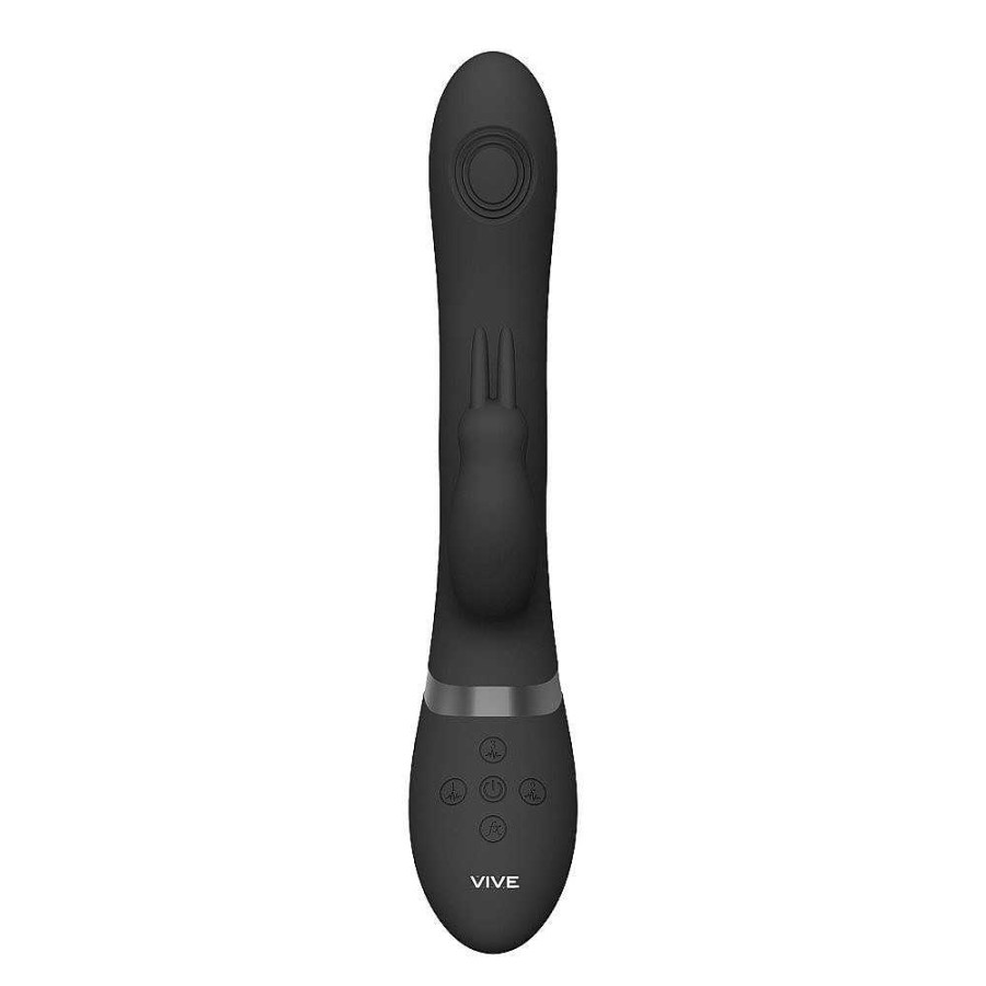 Bondara Vive Rini 30 Function Dual Penetration Pulse Wave Rabbit Vibrator Black Vibrators