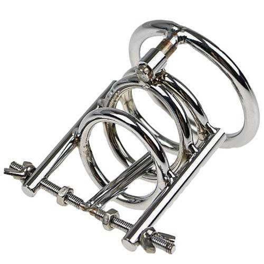 Bondara Torment Headlock Urethral Stretcher Glans Cage Silver Chastity Devices